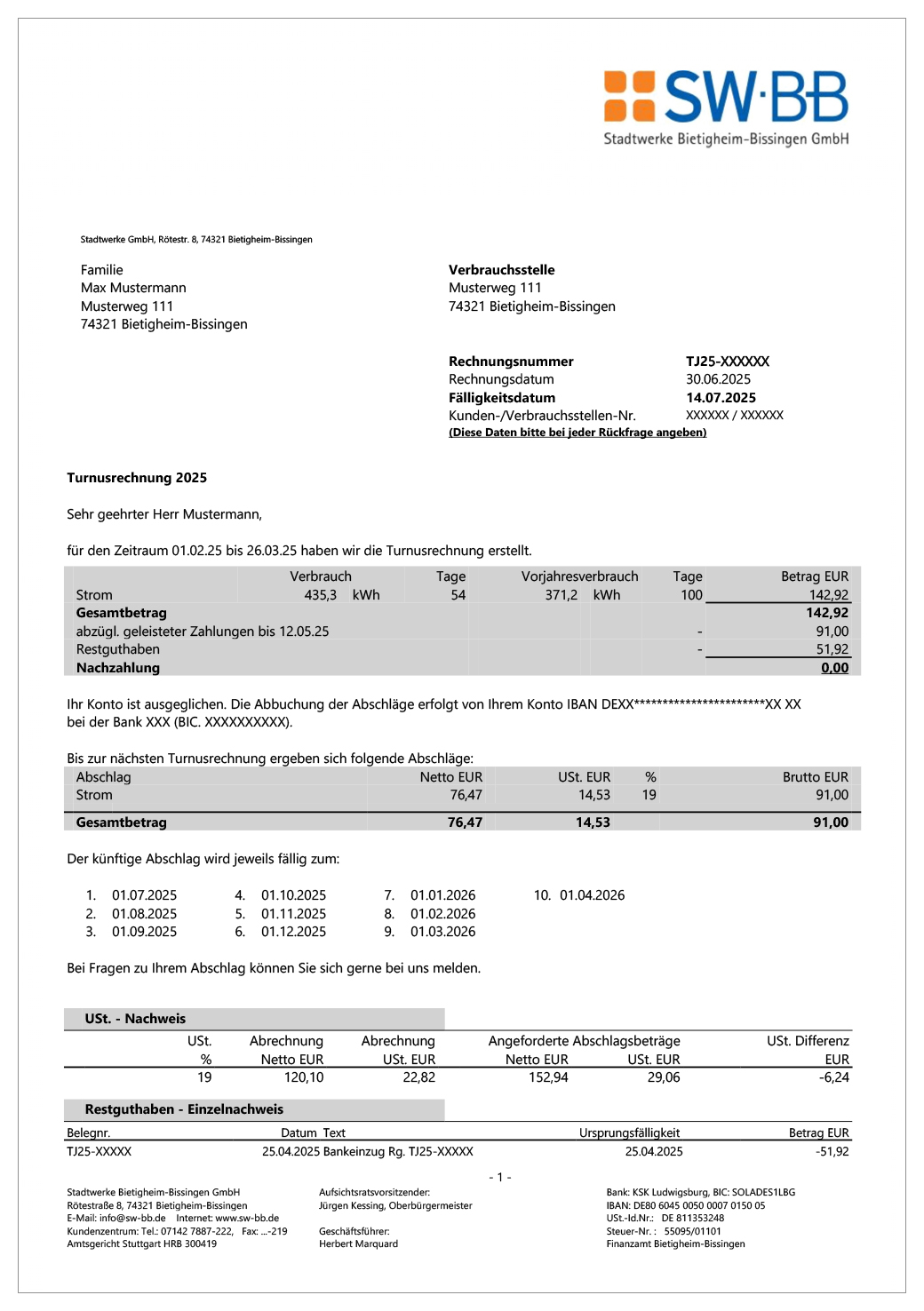 Musterrechnung